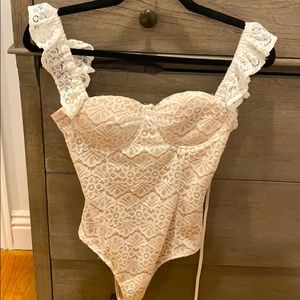 White lace bodysuit
